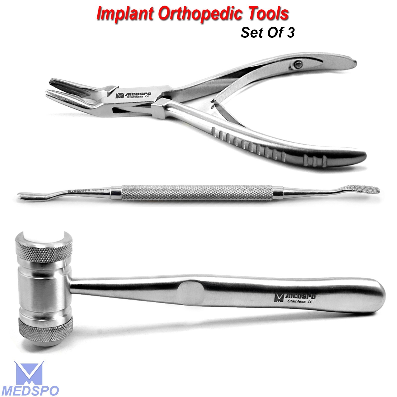 Orthopedic Hammer Dental Bone Mallet Surgical Bone Rongeur Plier Bone File Tools