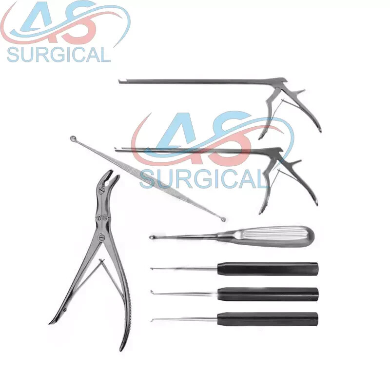 Kerrison Bone Punch Rongeur&Curettes Orhopedic Instruments Set Of 8 Pcs