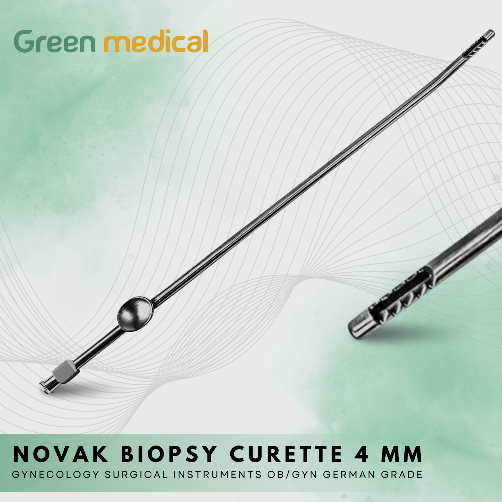Novak Biopsy Curette 4 mm Gynecology Surgical Instruments OB/GYN German Grade