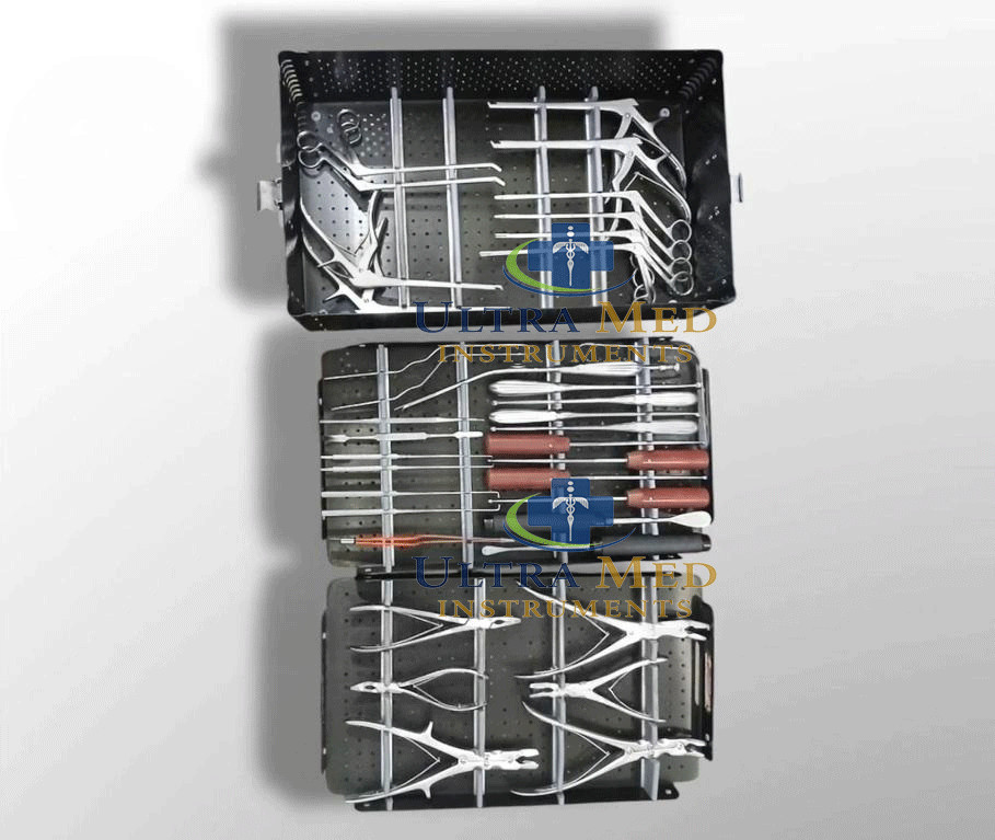 New Lumbar Spine Surgery Complete Orthopedic Instrument Set & Sterilization Case