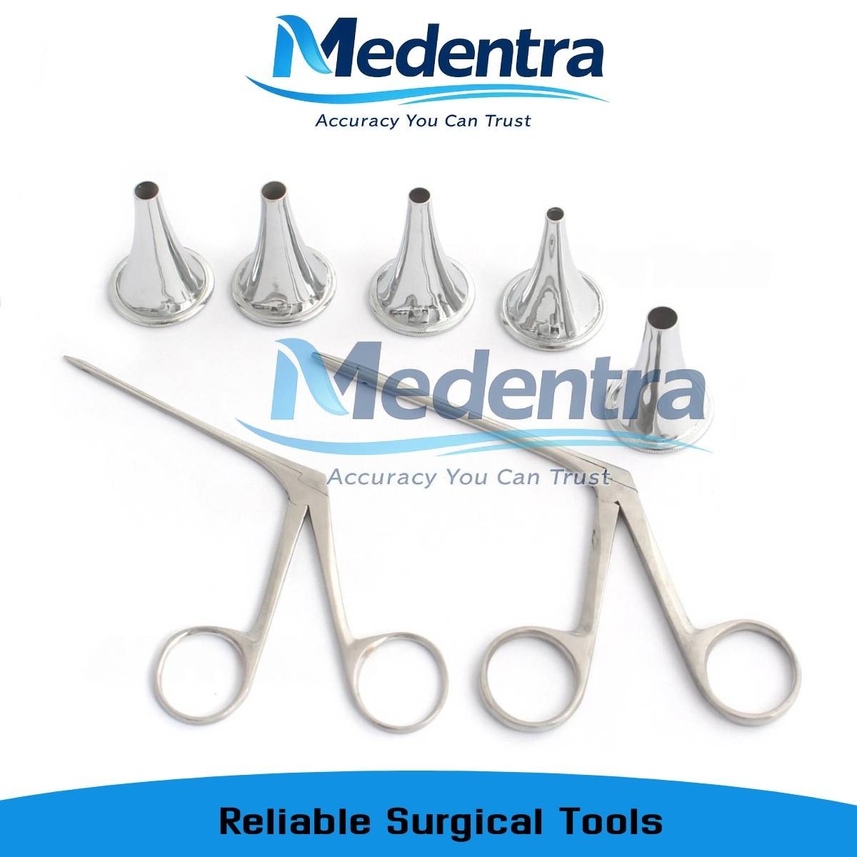 5pcs Set Ear Speculum 2x Micro Alligator ENT Surgical instruments