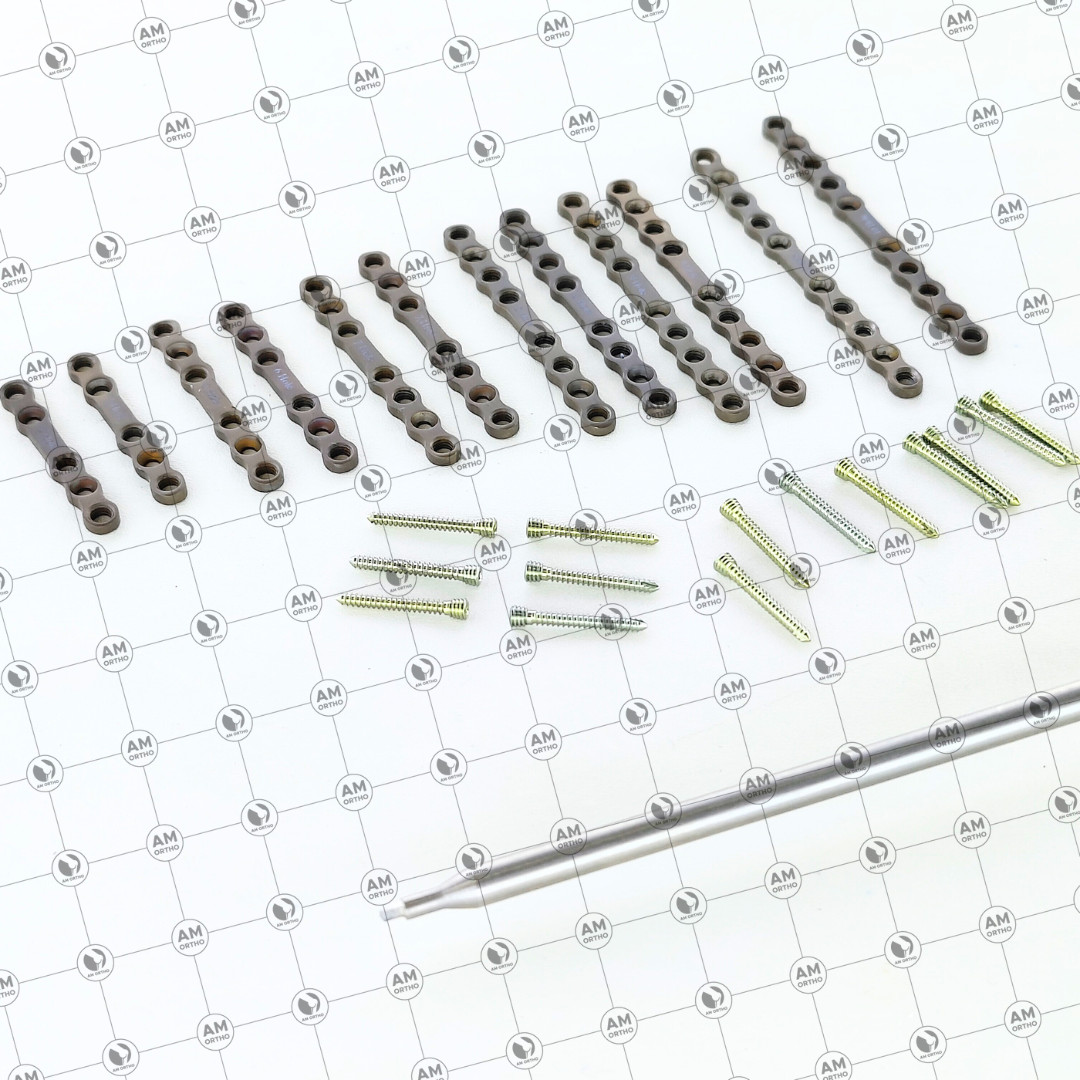 2.0mm Ṽeterinary Straight Plates 5-10 Holes with Locking Screws 83 Pcs Set Ti