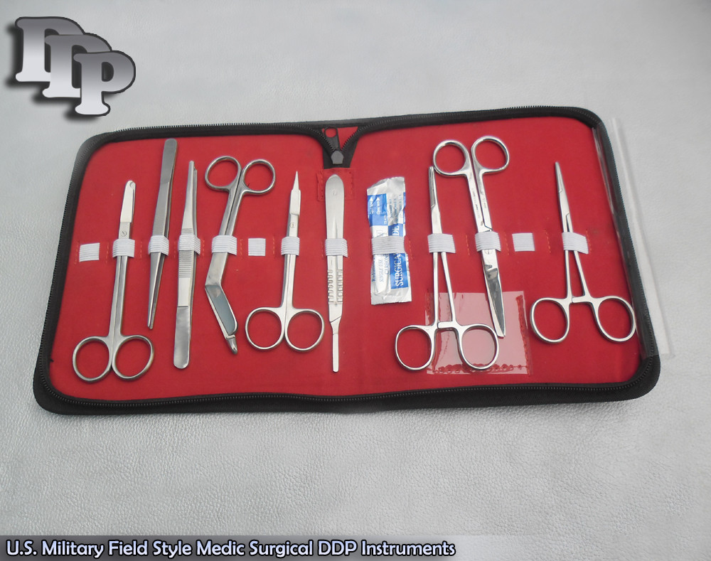 U.S. Military Field Style Medic Kit Surgical DDP Instruments