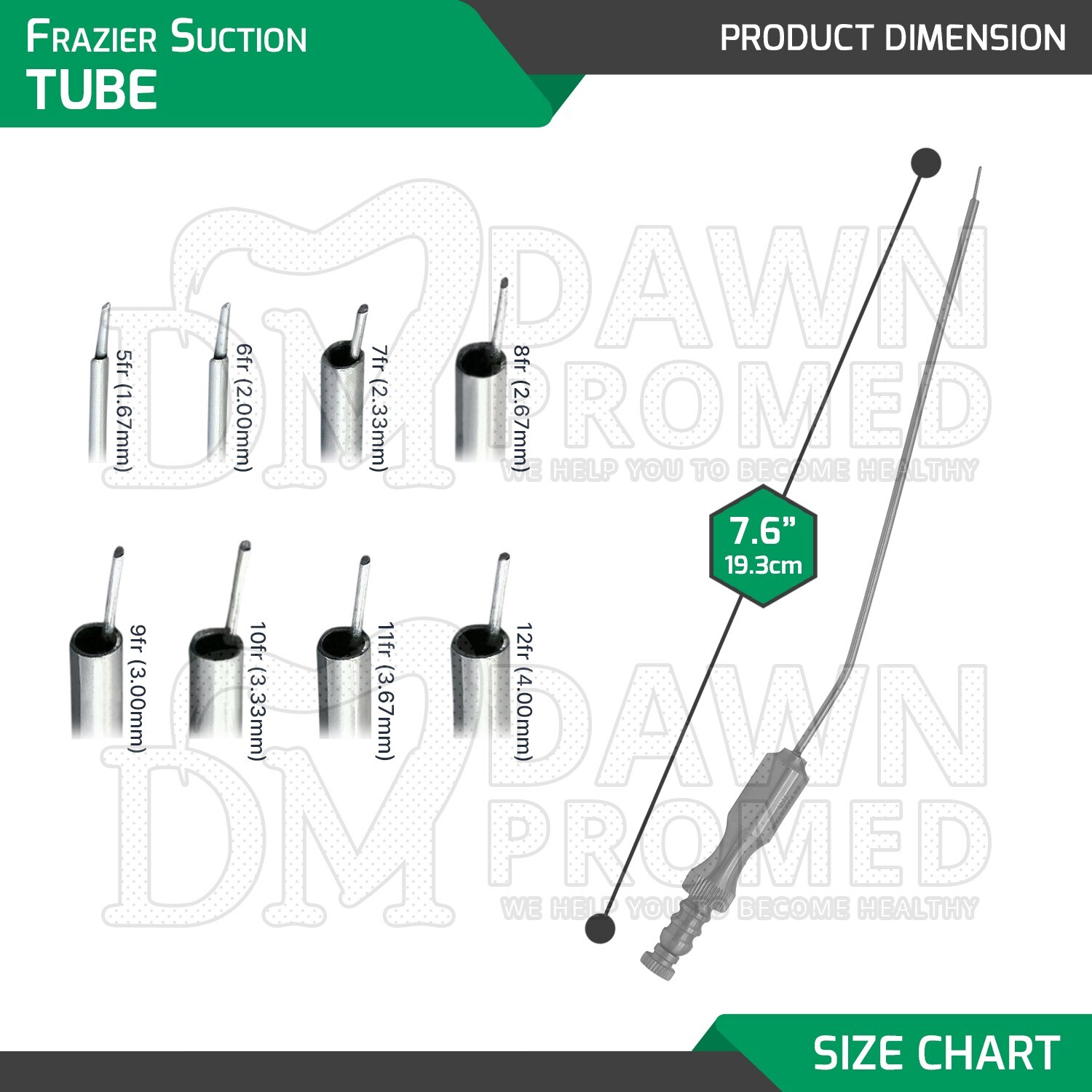 Frazier Suction Tube Set Of 12 Tubes! Dental ENT Diagnostic Surgical Instruments