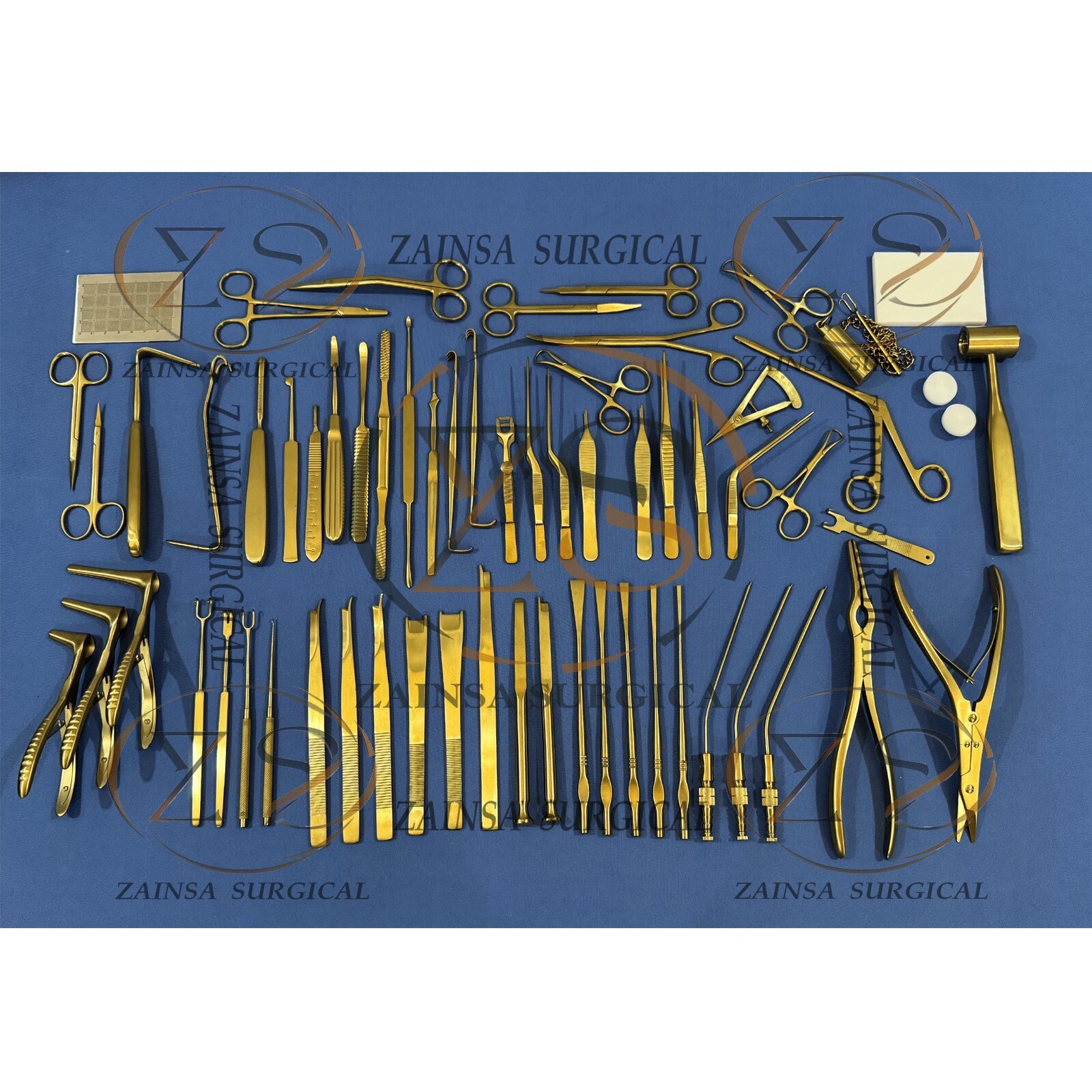 Rhinoplasty Instruments Set Titanium Gold Coated Nose Surgery Set
