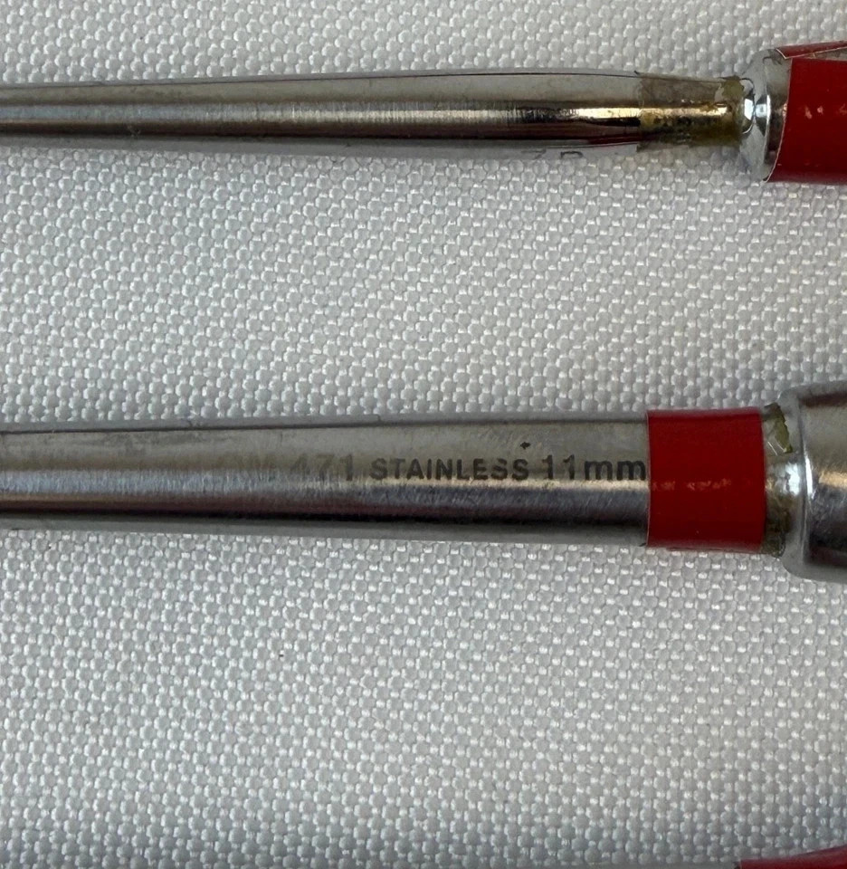 Set of 5 Aesculap OM471 17mm 13mm 11mm 8mm x 9″ Barnhill Adenoid Curettes ENT