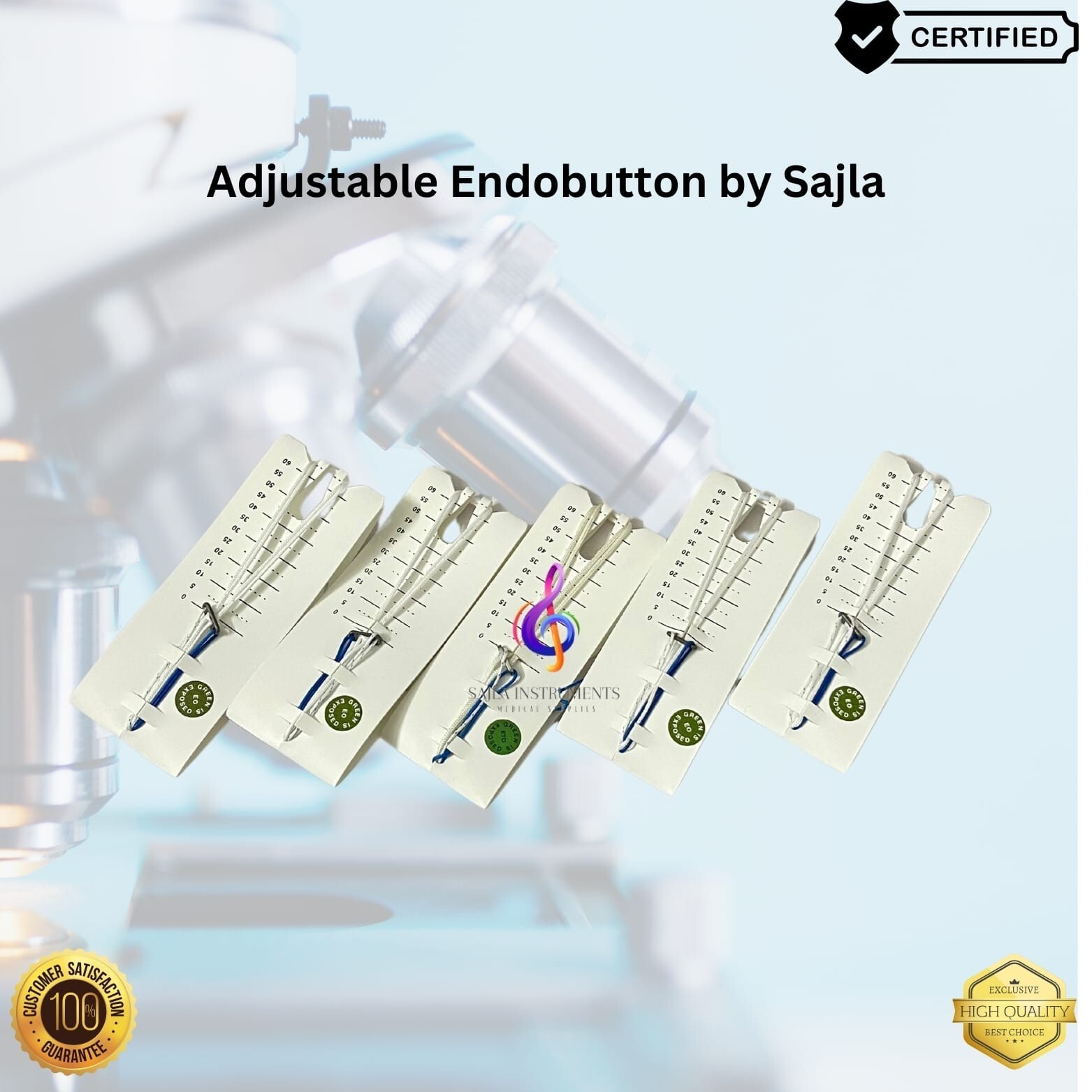 5 pieces Endobutton With Adjustable Loop Surgical Instruments by Sajla