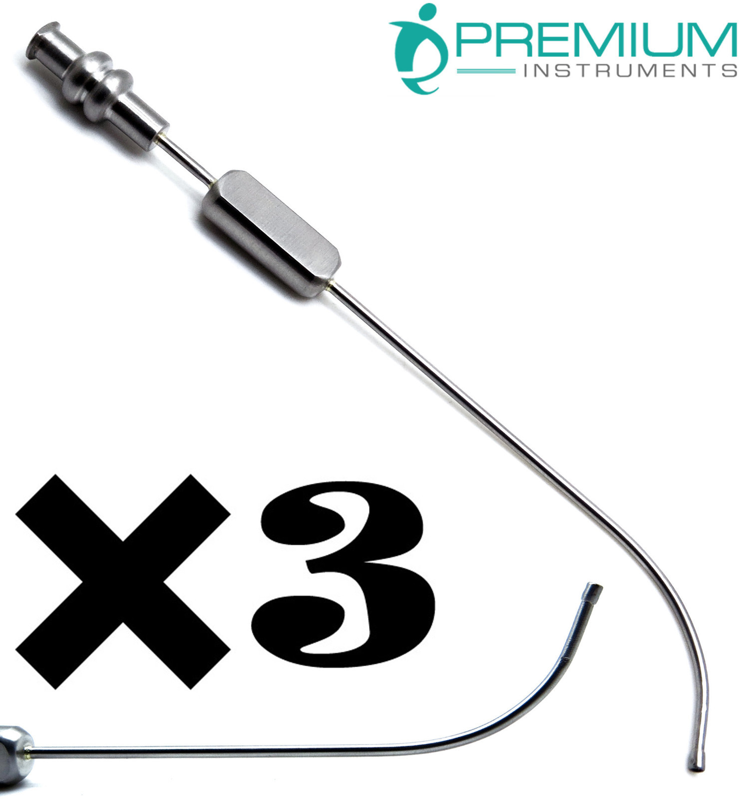 3× Dental Cannula Sinus Suction Tube 2.5mm Surgical 6″ Premium Instruments