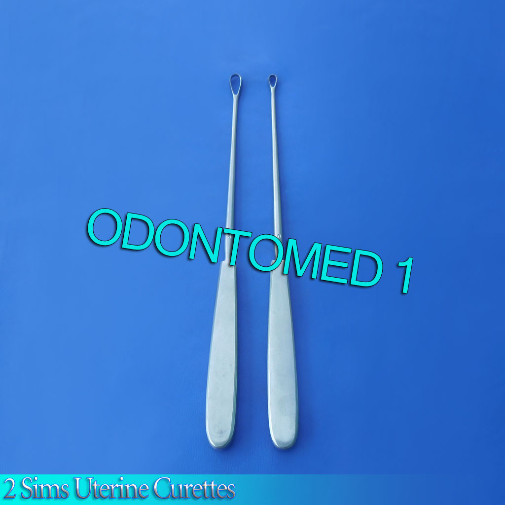 2 Sims Uterine Curettes Size #0, #3 OB/GYN Surgical Instruments