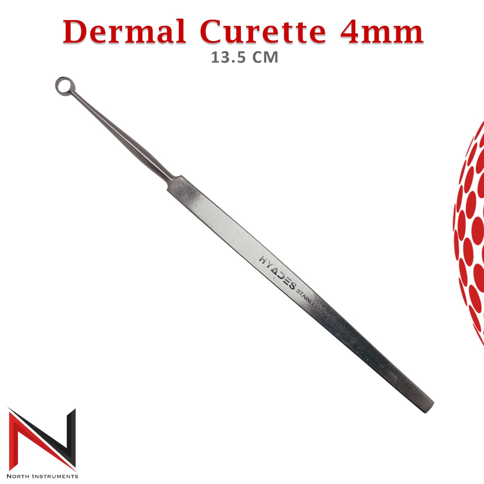 Surgical Orthopedic Ear Cleaner Tools Verruca Curette 4mm Scraping Chiseling