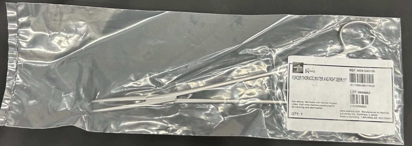 Medline Konig Thoracic Forcep Right Angled Serrated Jaws,MDS1243129