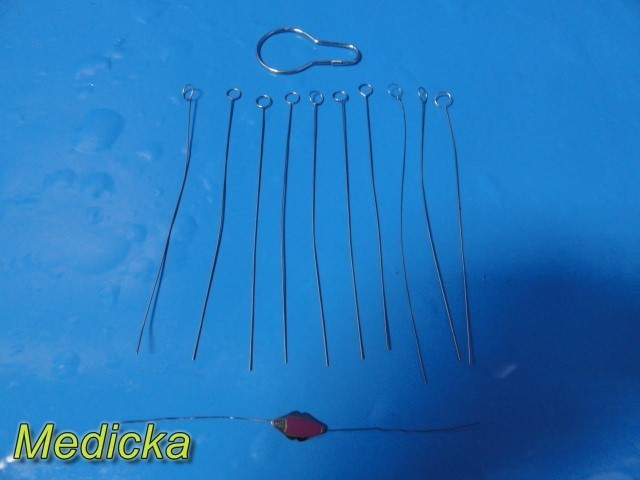 11x Assorted ENT/Lacrimal Surgical Probes with Retaining Ring, Malleable ~ 39316