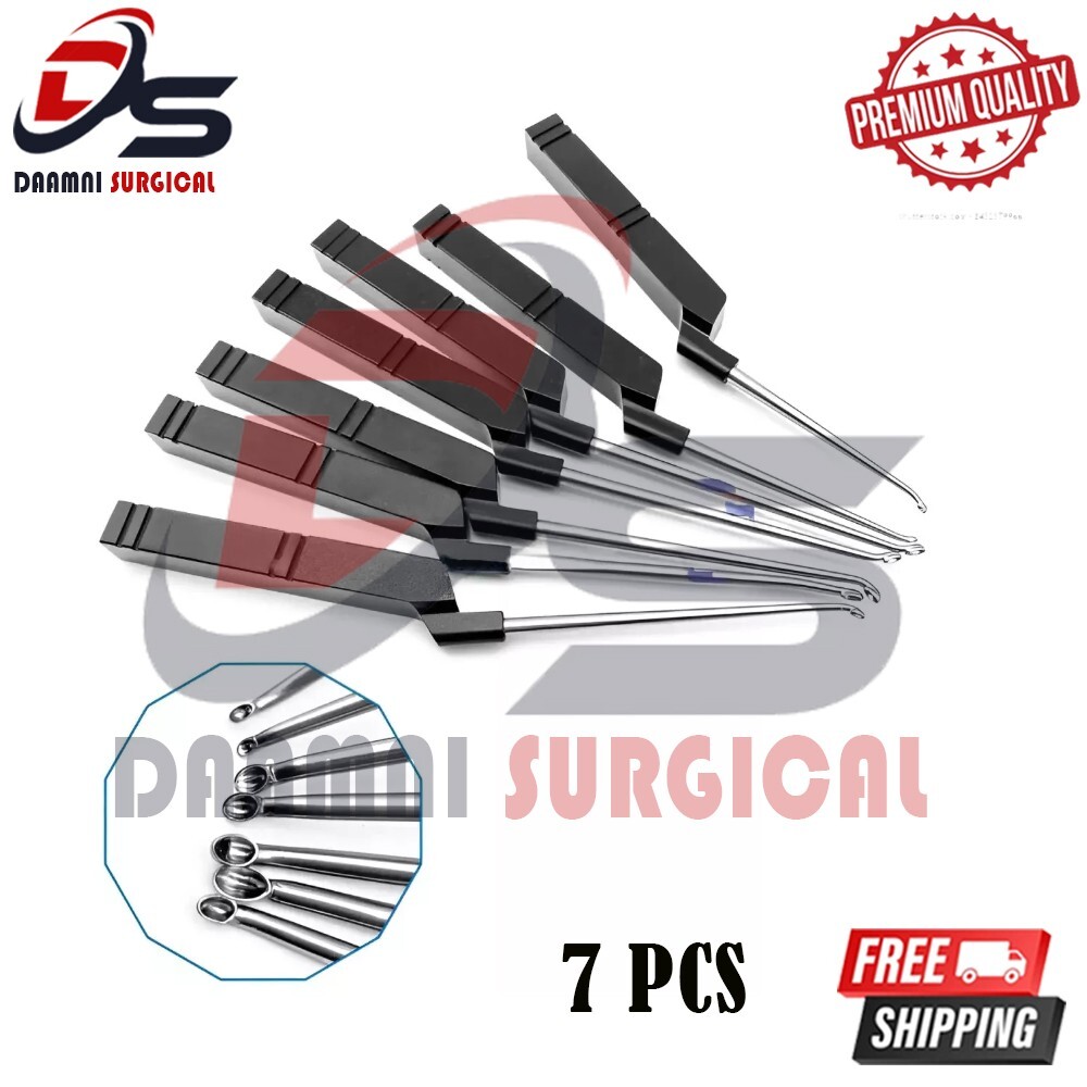 Bone Spinal Curette Microdisectomy Set of 7 Pcs Orthopedic Instruments