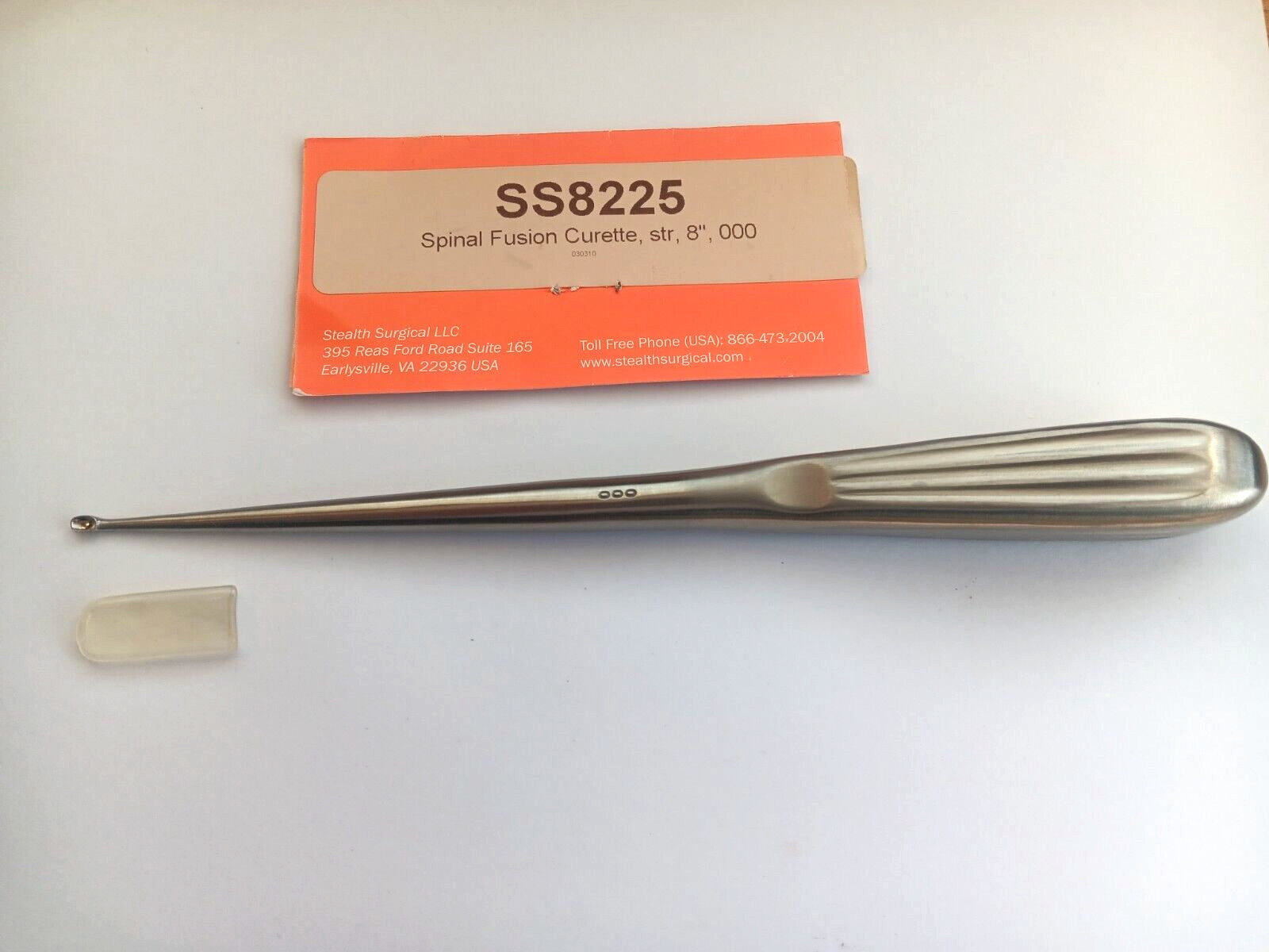 Stealth Surgical SS8225 Spinal Fusion Curette, str, 8″ Long, Stainless Germany