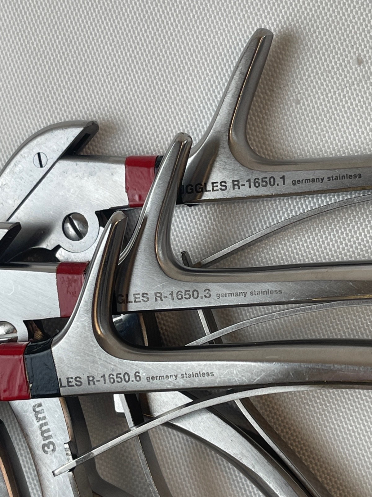 Set of 3 Ruggles R-1650.1 3 & 6 1mm/3mm/6mm x 40° Down x 7″ Kerrison Ronguers