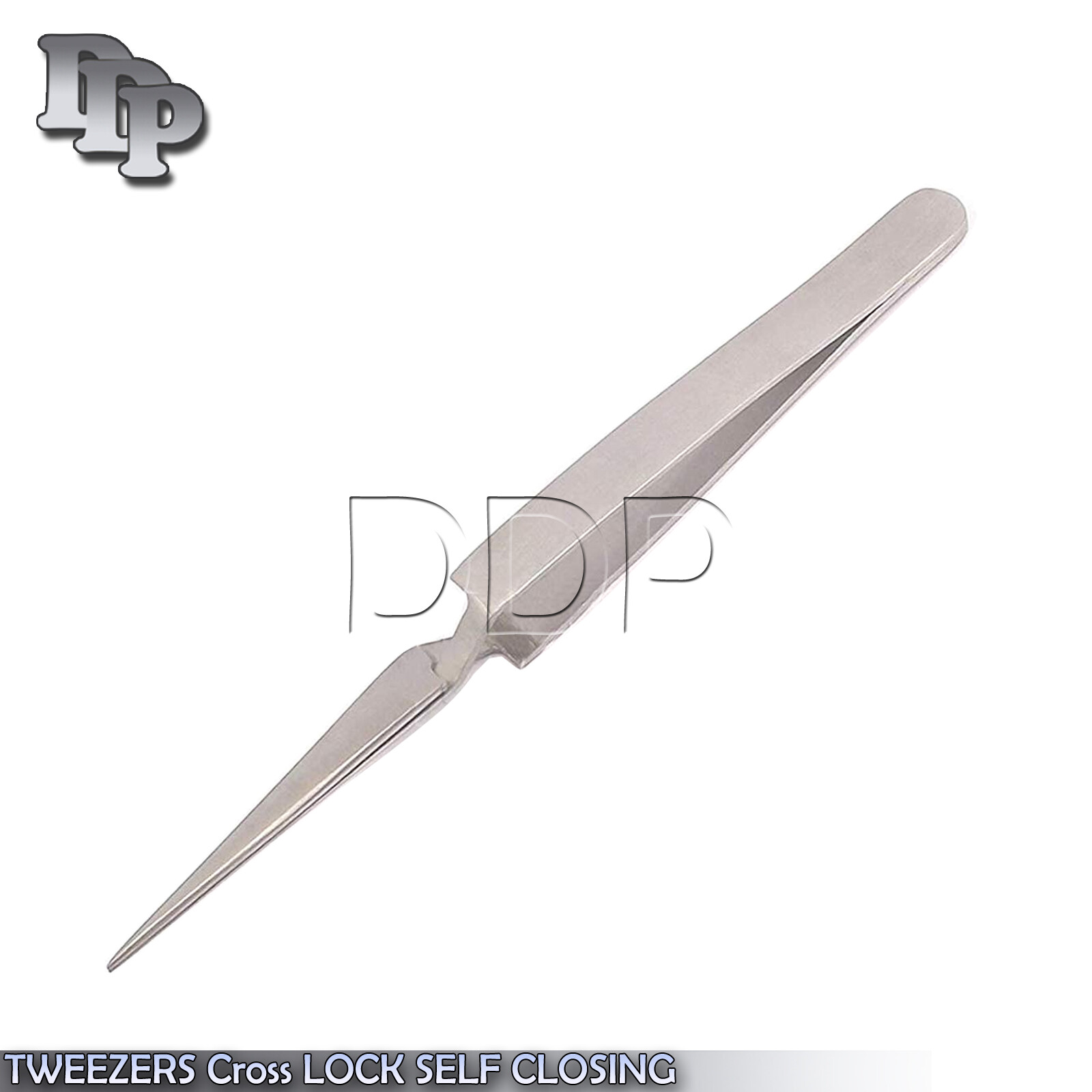TWEEZERS Cross LOCK SELF CLOSING REVERSE ACTION SURGICAL INSTRUMENTS