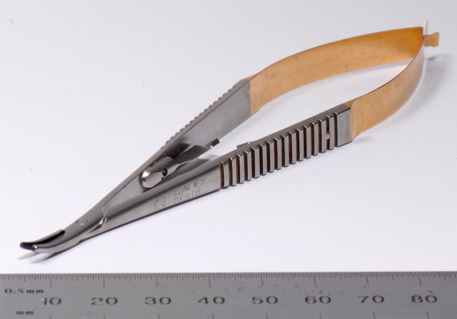 Pilling Weck #152827 Micro Needle Holder 5¾” Curved TC Surgical Belgium