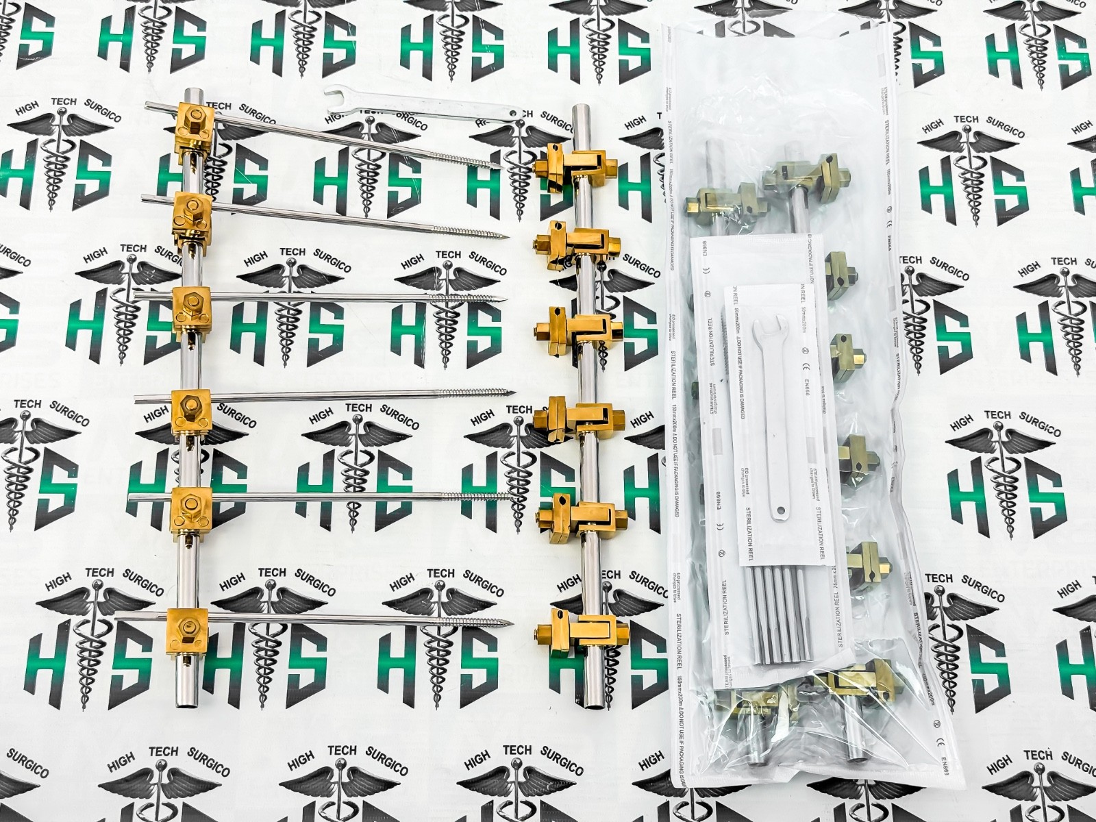 Premium Golden AO External Fixator 2 Sets 4.5 Tibia and 5.0 Femur Orthopedic