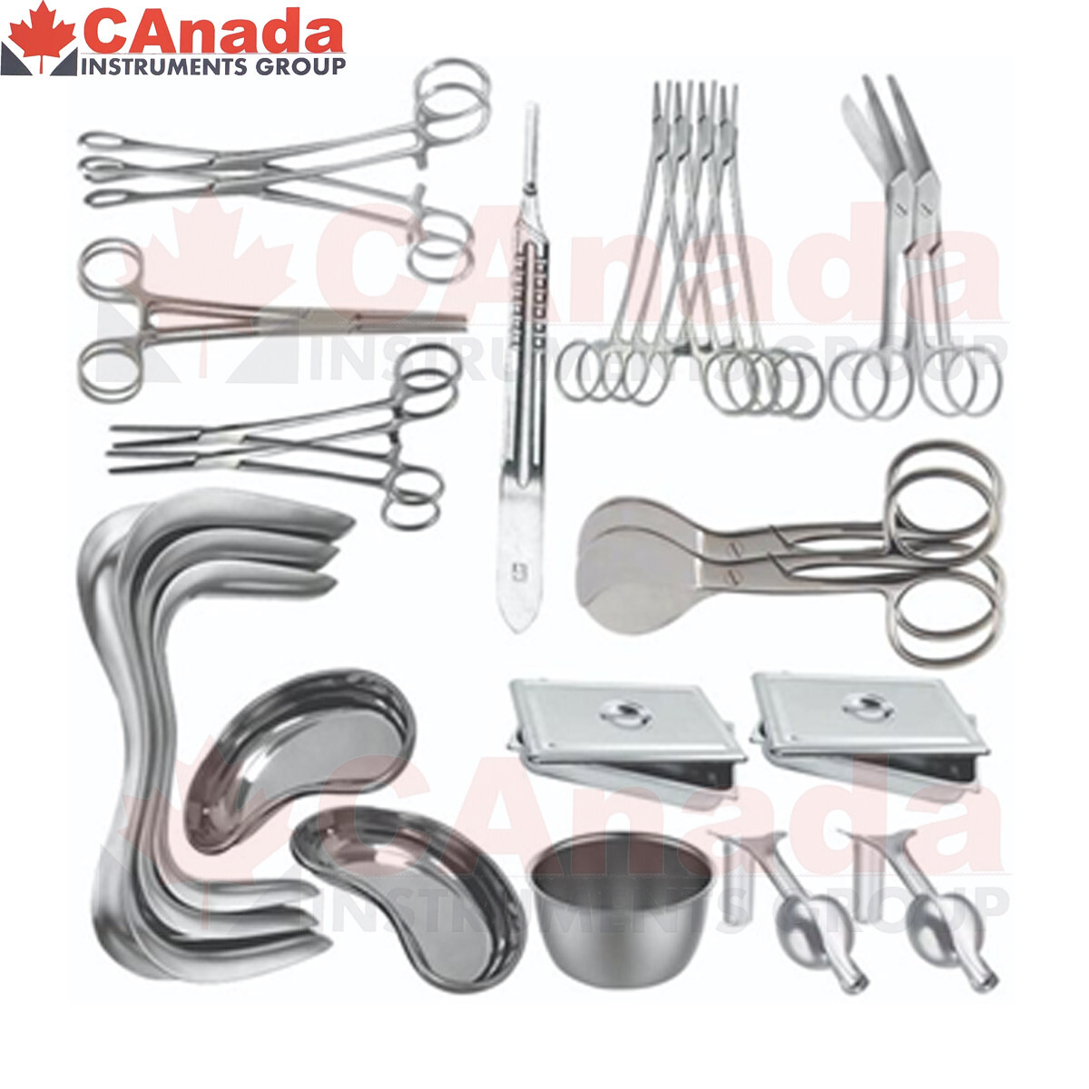 24 Pieces Delivery Set Gynecology Dissecting Basic Surgery Set Surgical Instrume