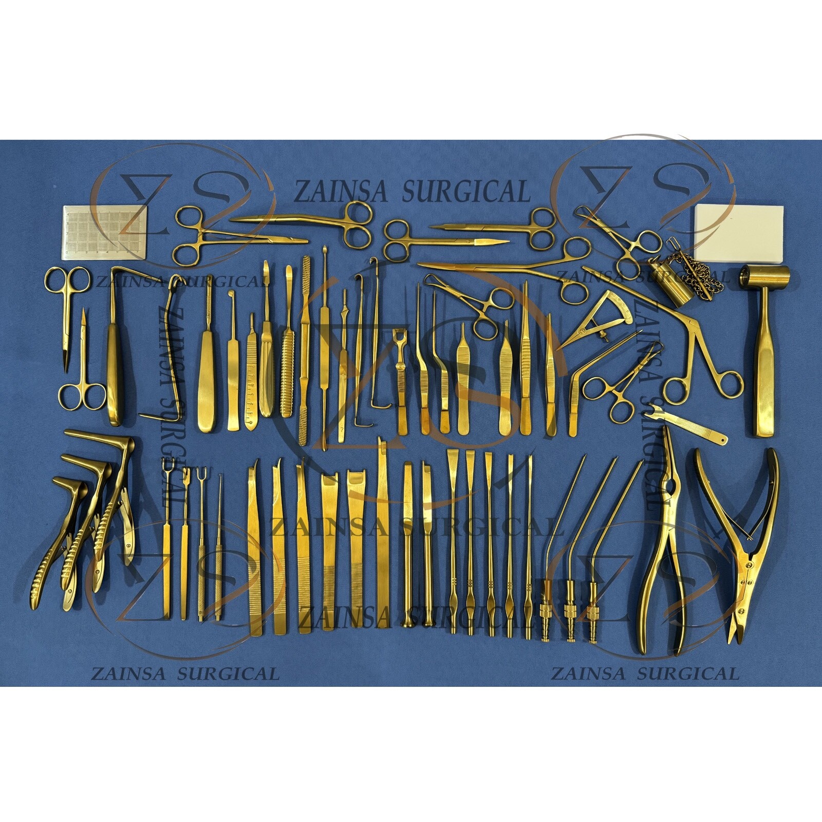 Rhinoplasty Instruments Set Titanium Gold Coated Nose Surgery Set