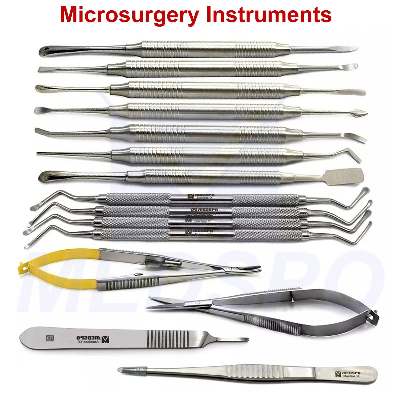 Dental Microsurgery Instruments Needle Holder Forceps Bone Curette Lucas Scissor