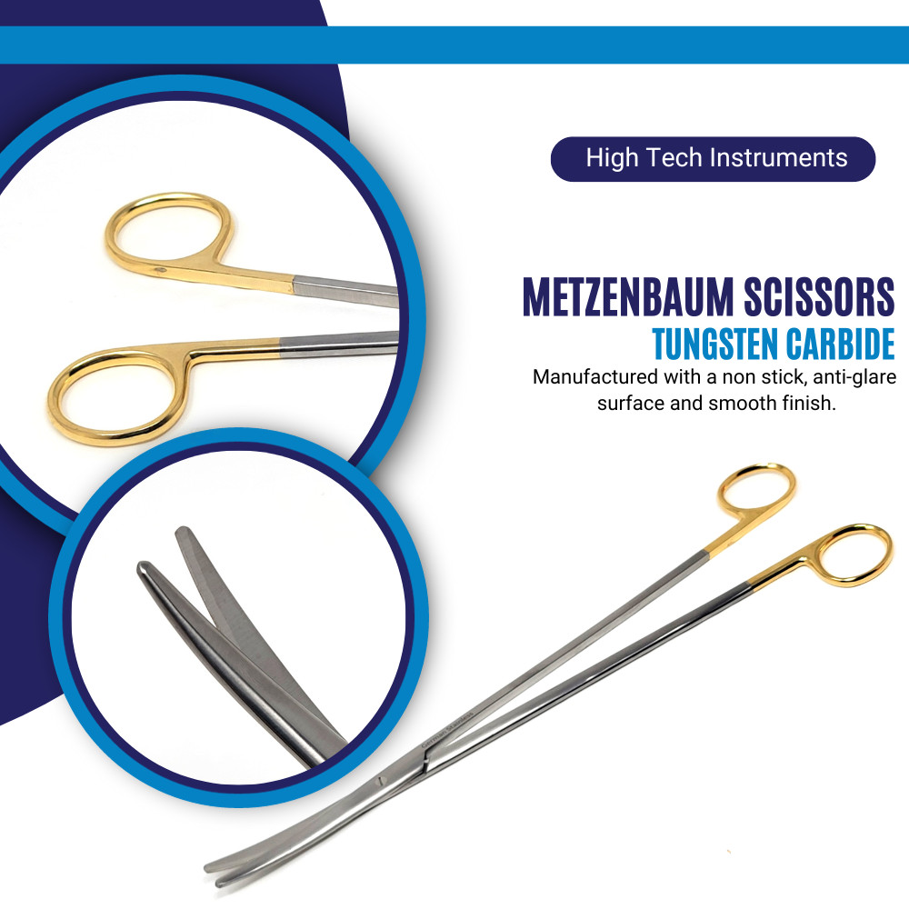 TC Metzenbaum Scissors Surgical Shears 12″ Tungsten Carbide Inserts CRV Blades