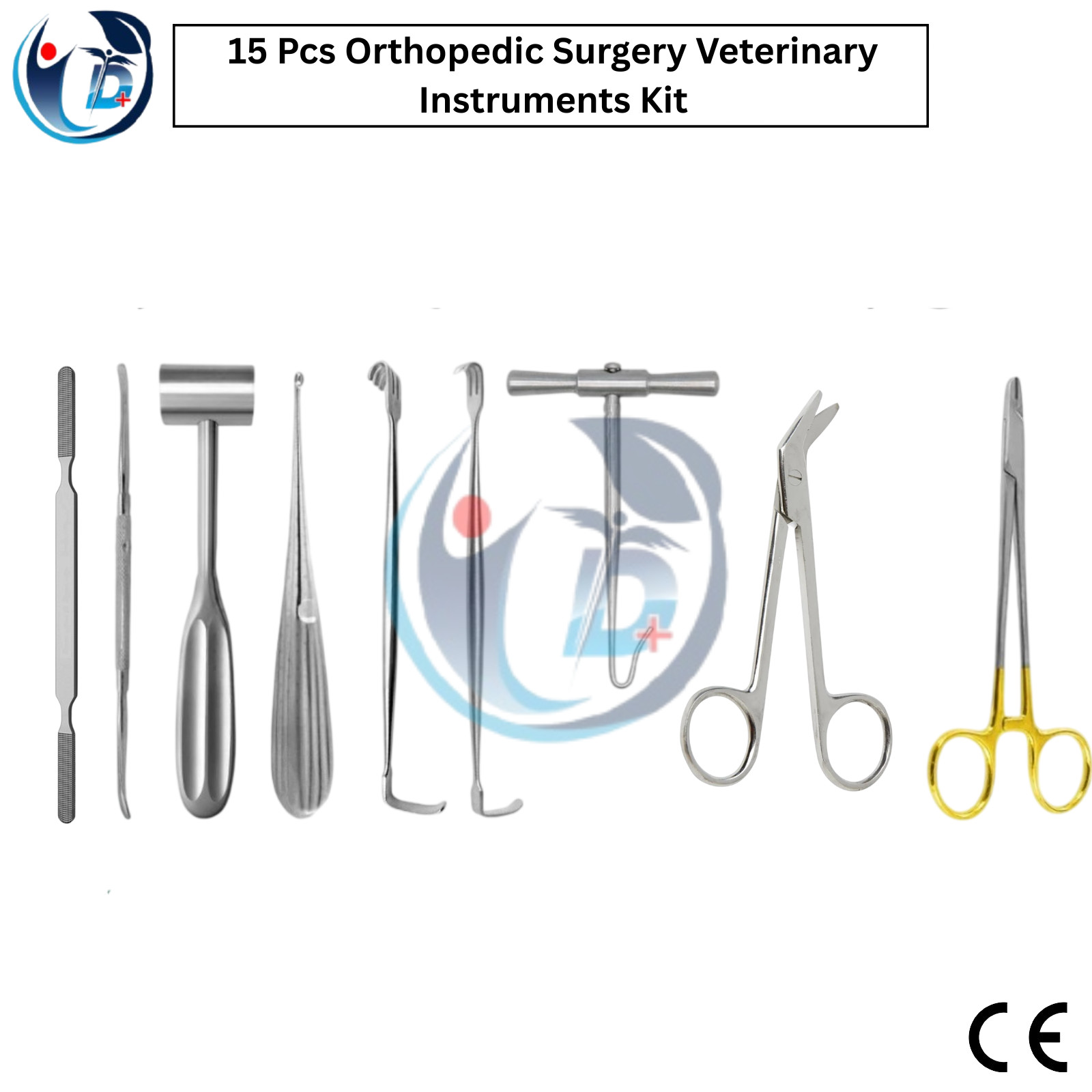 15 Pcs Orthopedic Surgery Veterinary Instruments Kit German Grade Surgical Set