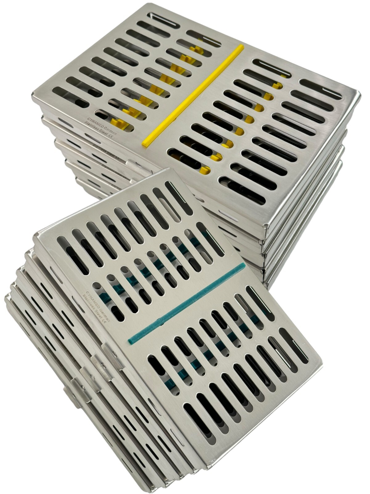 10 DENTAL SURGICAL AUTOCLAVE STERILIZATION CASSETTE BOX FOR 10 INSTRUMENT GERMAN