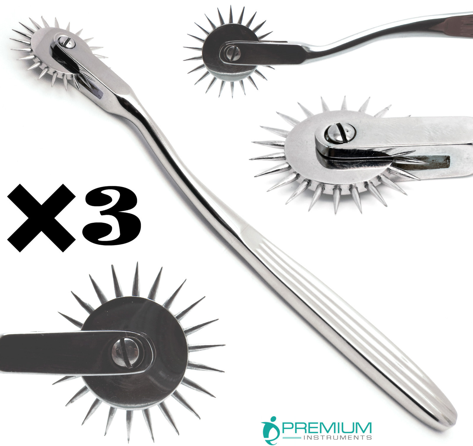 Wartenberg Pinwheel 1 Head Diagnostic Neurological Surgical Instruments Set of 3