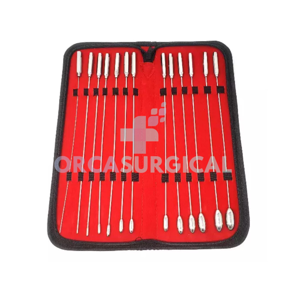 PREMIUM GRADE BAKES ROSEBUD URETHRAL SOUNDS DILATOR SET SURGICAL INSTRUMENTS