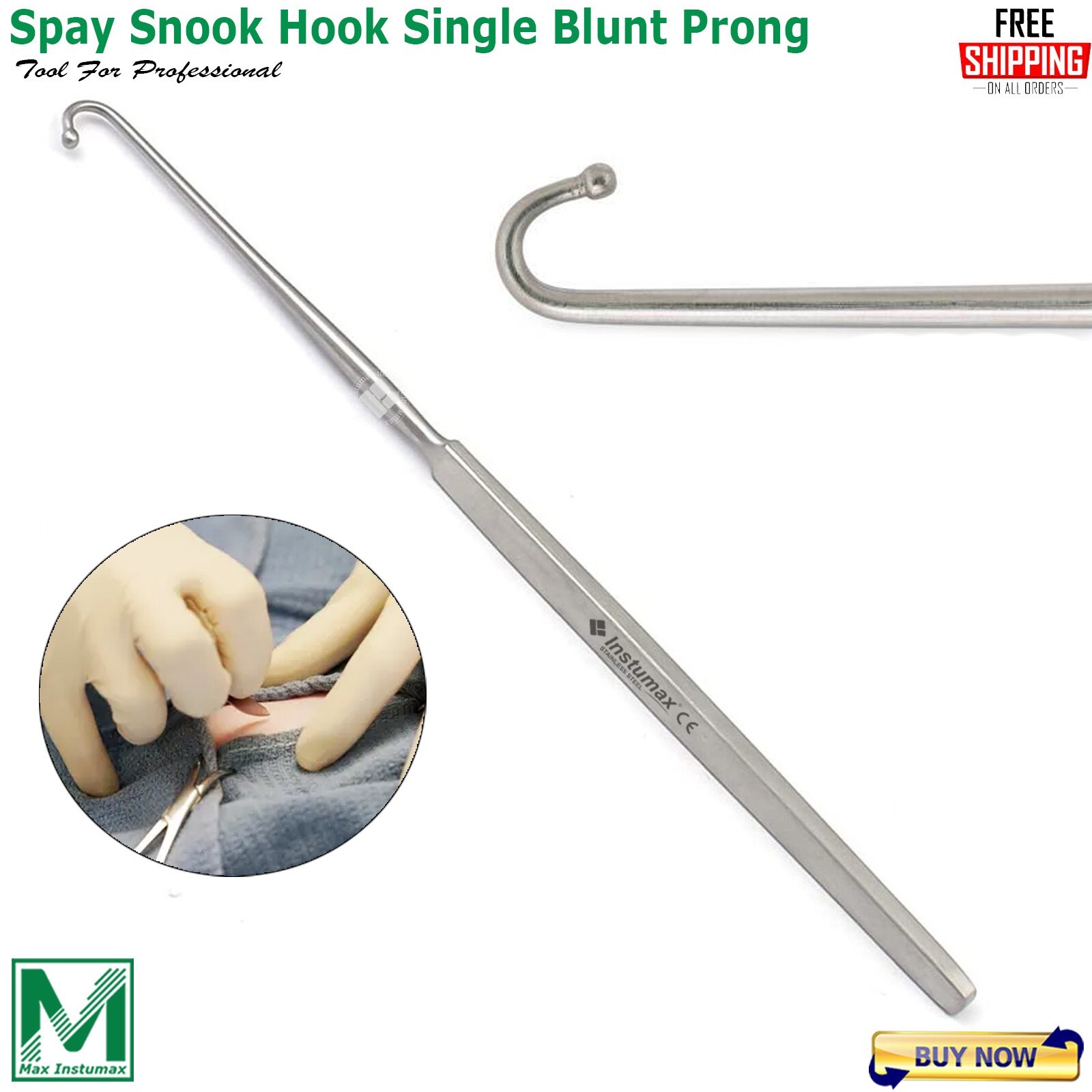 Animal Spay Snook Hook Ovaries Removal Veterinary Medical Surgical Instruments