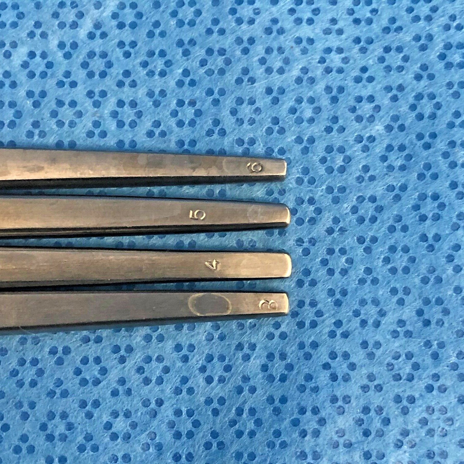Set of V. Mueller Size 3-6 Cone Ring Curettes ENT