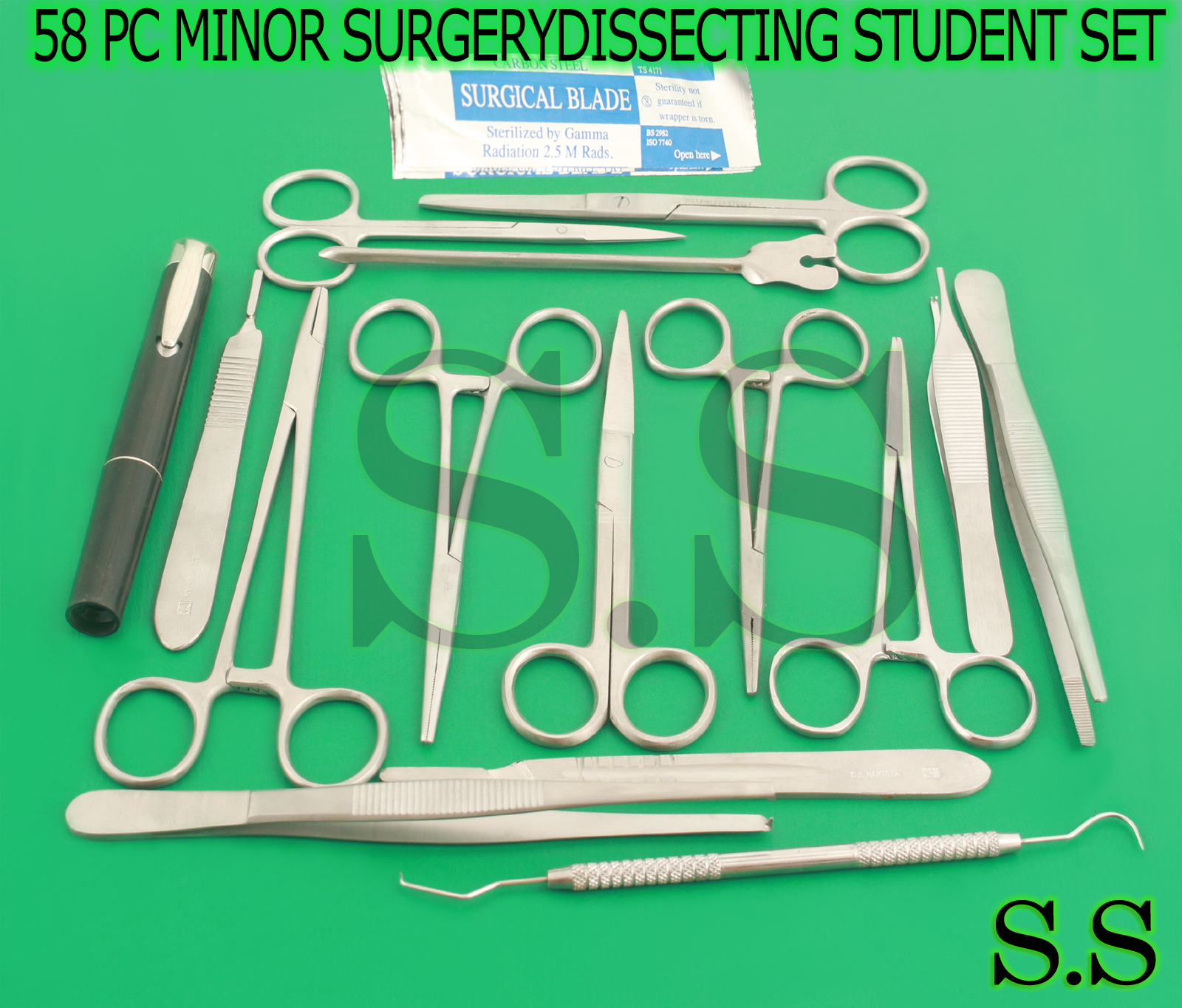 58 PC MINOR SURGERY DISSECTION DISSECTING STUDENT KIT SURGICAL INSTRUMENTS