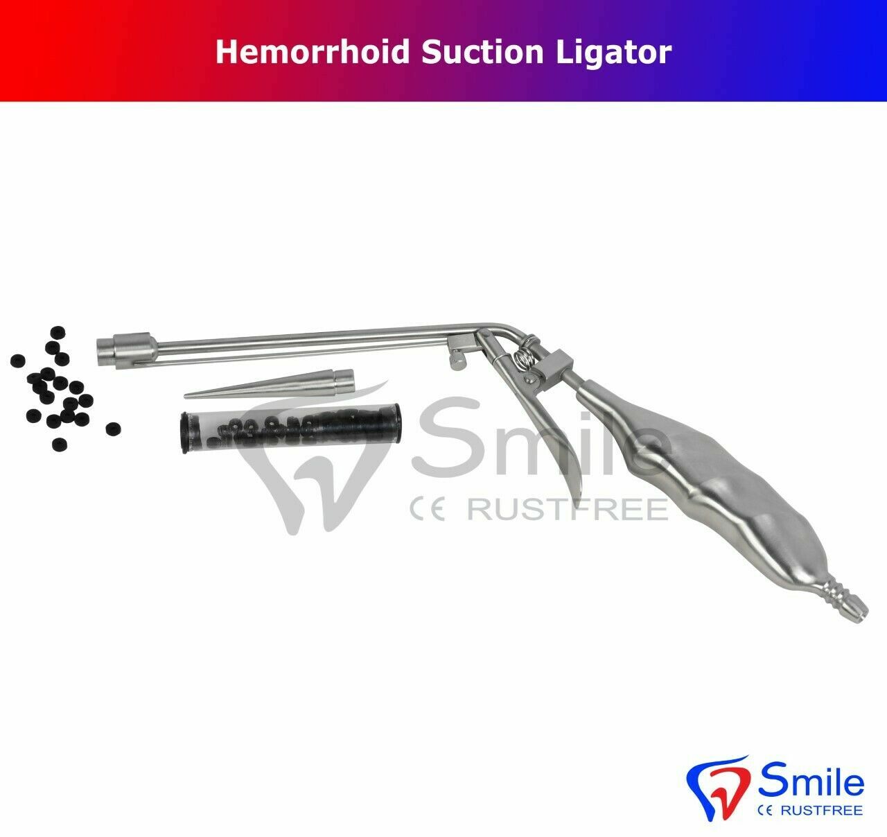 Hemorrhoid Suction Ligator STR Angle With 100 Free Latex Bands – Smile Dentale