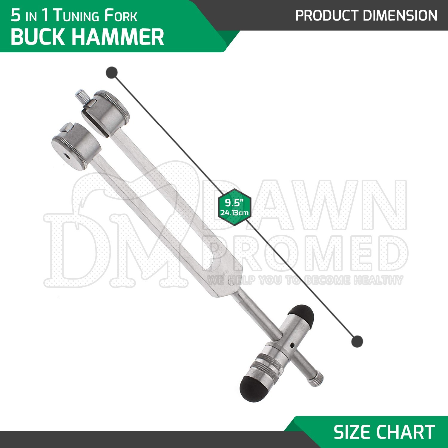 5 in 1 Combination Tuning Fork C128 With Buck Hammer EMT & EMS Diagnostic Tool