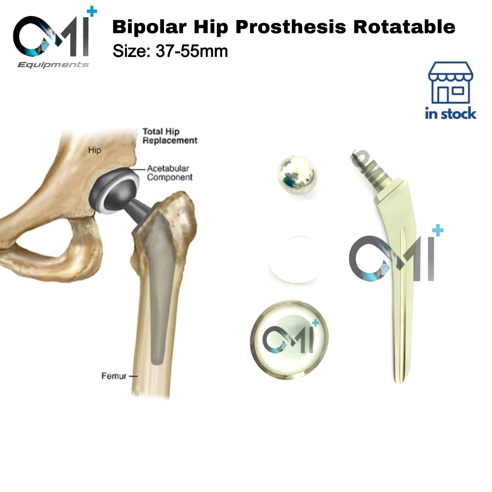 Bipolar Hip Prosthesis Instruments – Sizes 46mm, 47mm 2 Pcs Set