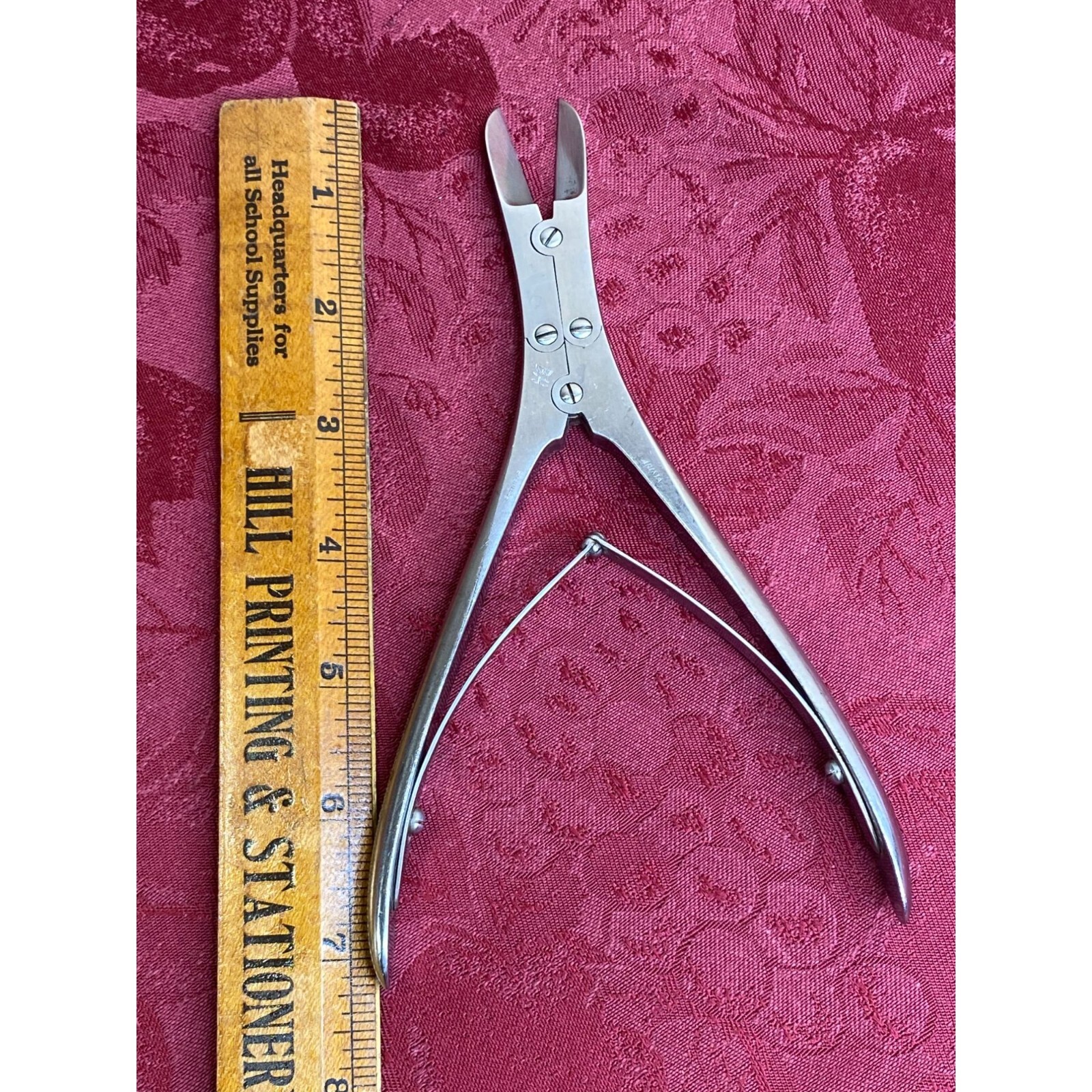 Vtg Arista 7.25″ Stainless Surgical Double Action Orthopedic Wire Pin Cutter