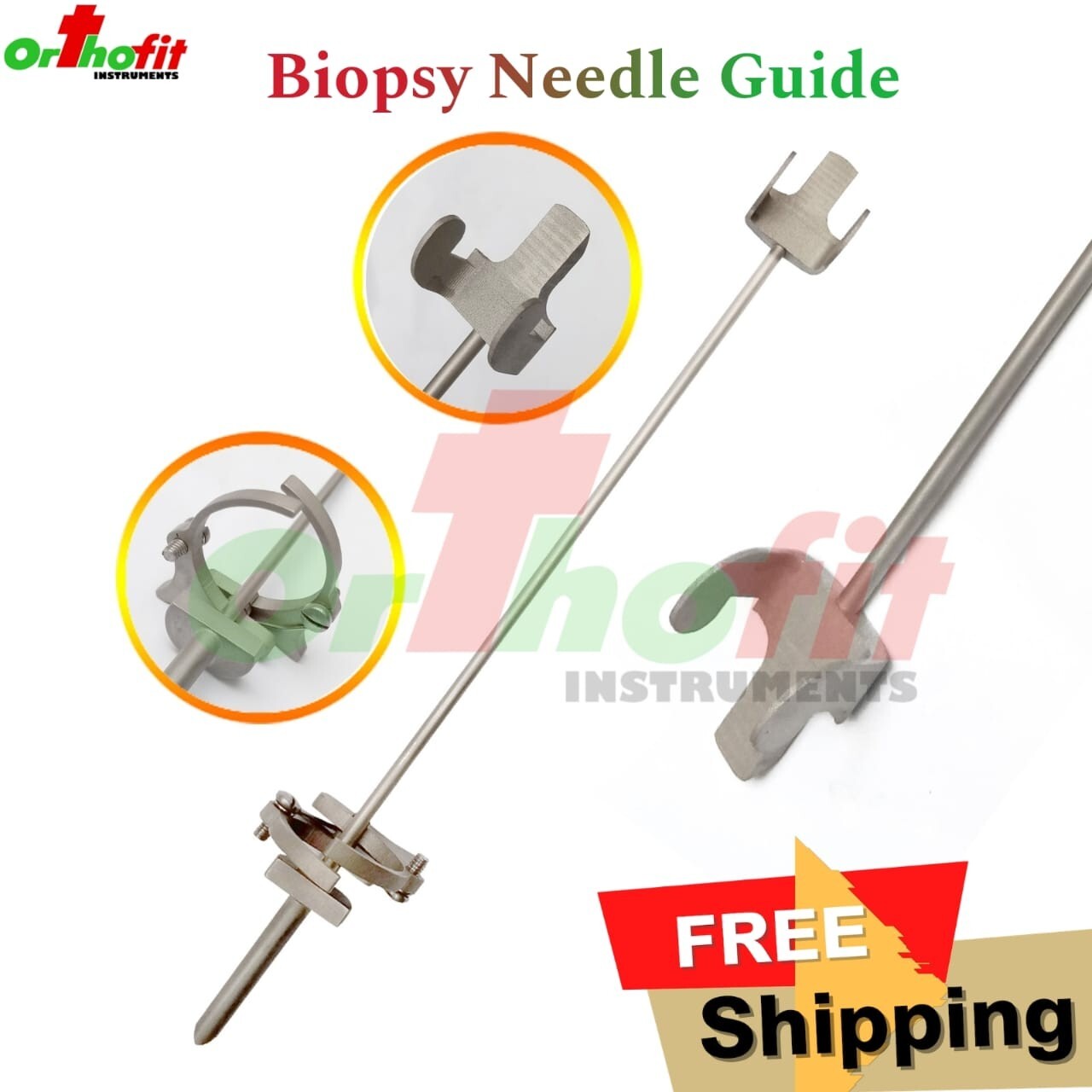 Reusable Stainless Steel Biopsy Needle Guide Ultrasound Instrument