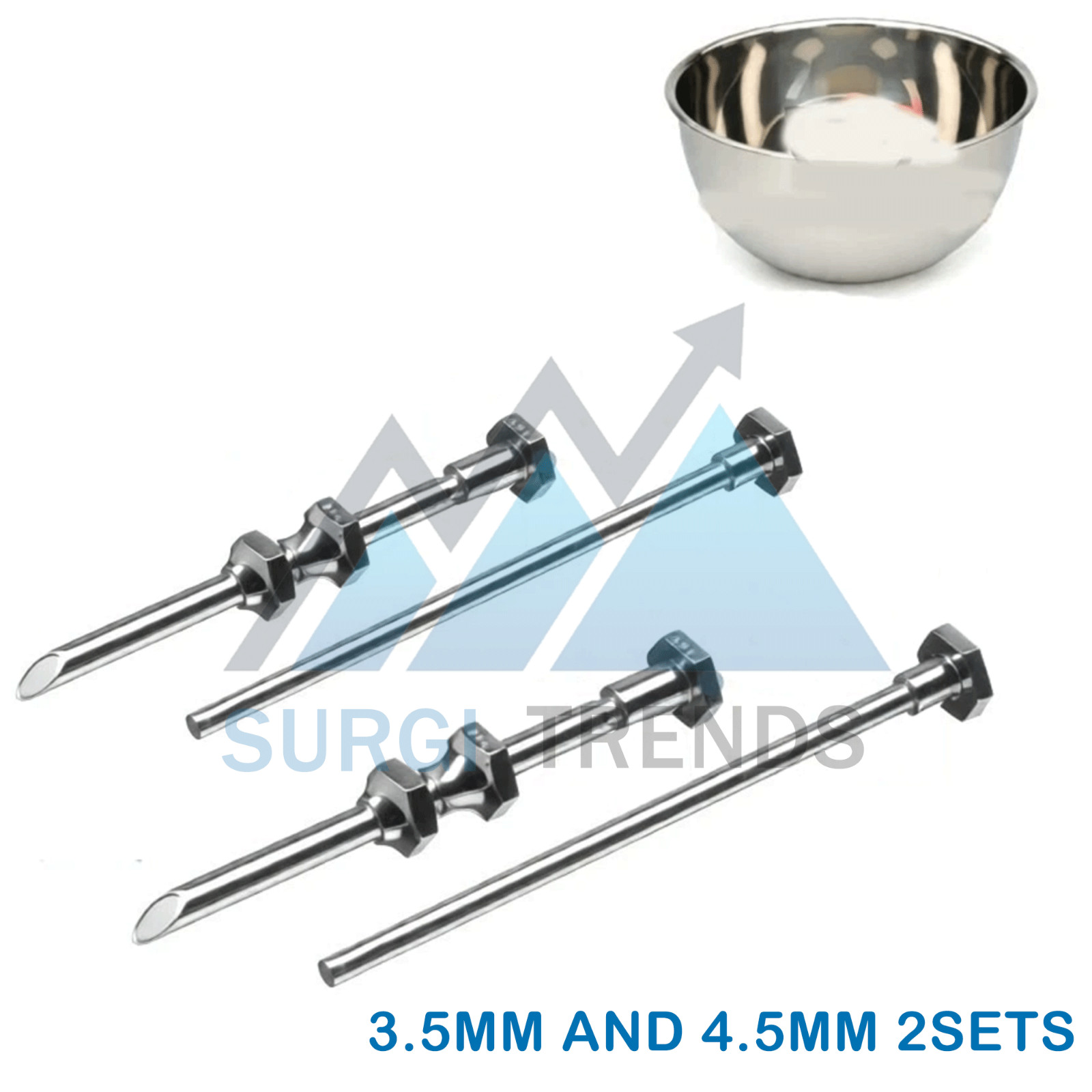 German HRT Trocar 3.5mm and 4.5mm 2Sets Hormone Replacement Pellet Insertion Kit