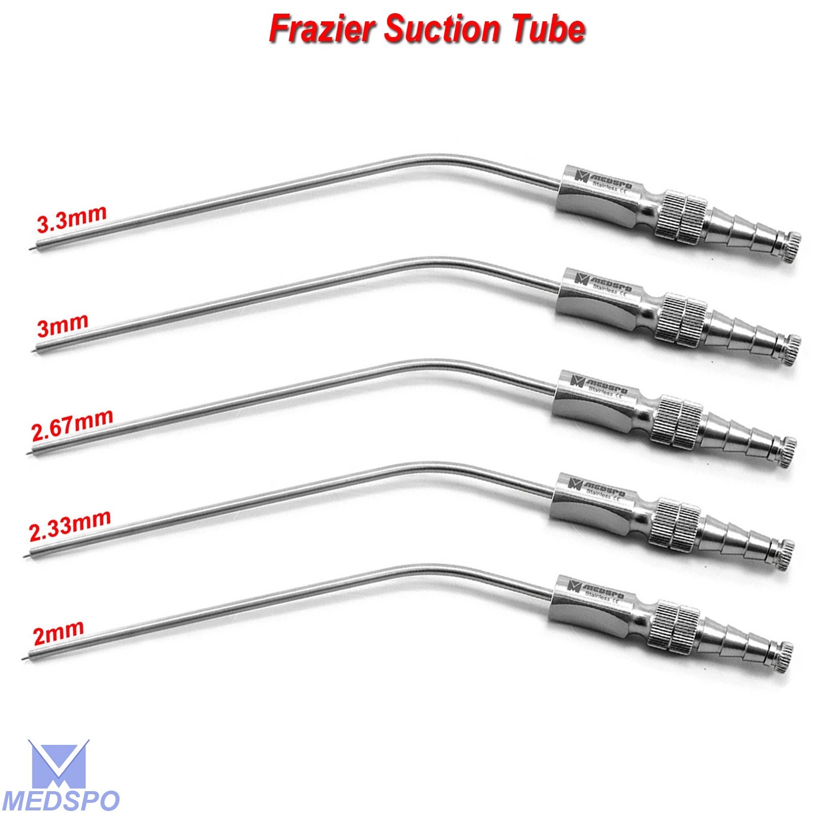 Frazier Suction Tubes Diagnostic Neurosurgery Instruments ENT Medical Tools Set