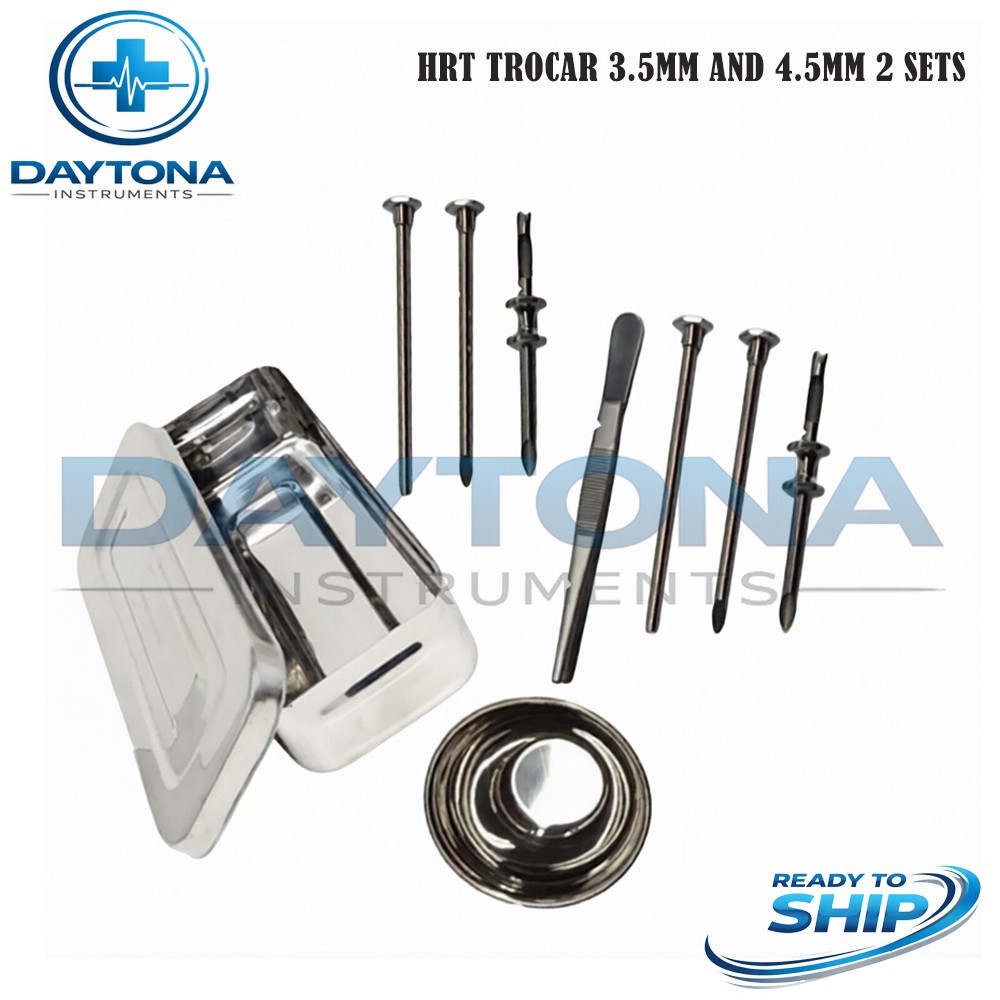 HRT Trocar 3.5 mm and 4.5mm Hormone Replacement Pellet Insertion Kit 2 Sets