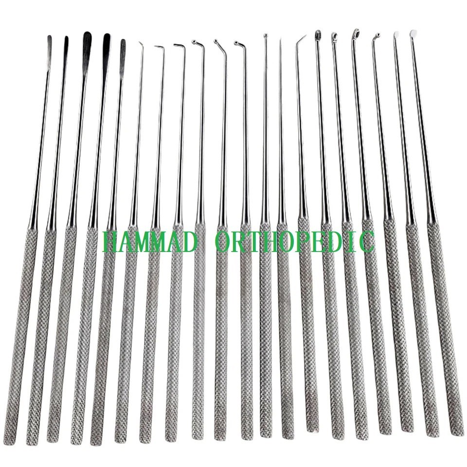 Rhoton Micro Dissector Set 20 PCS Stainless Steel Neurosurgery Kit Case