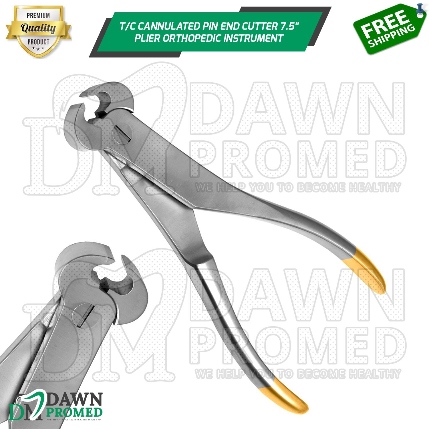 TC Cannulated Pin End Cutter 7.5” Orthopedic Plier Instrument German Grade