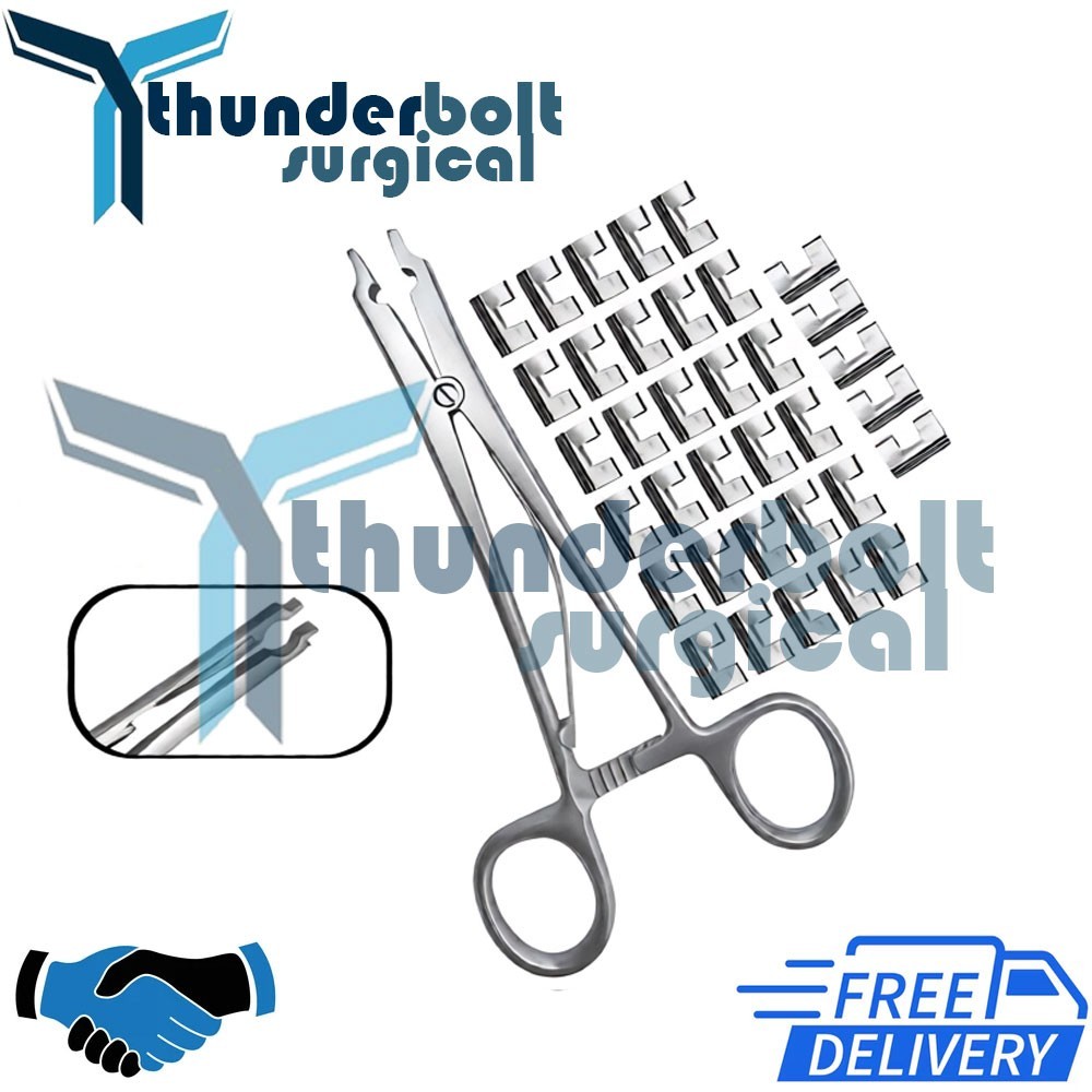 Raney Scalp Clip Applicator Plus Surgical Instruments Orthopedic 30 Pcs Clips