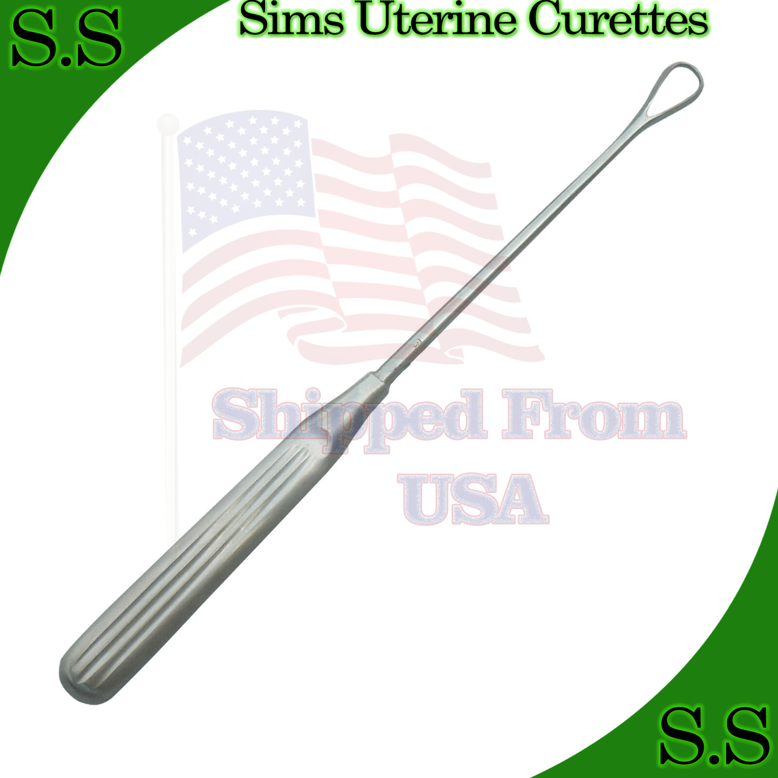 SIMS UTERINE CURETTES 11″ (27.9CM) , SHARP BLADE, SIZE 3