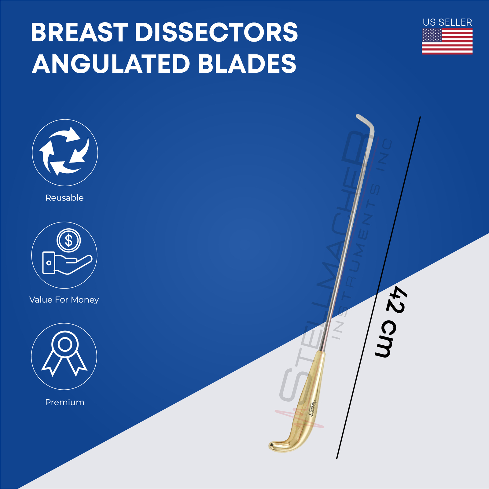 Breast Dissectors – Angulated Blades – 42 cm