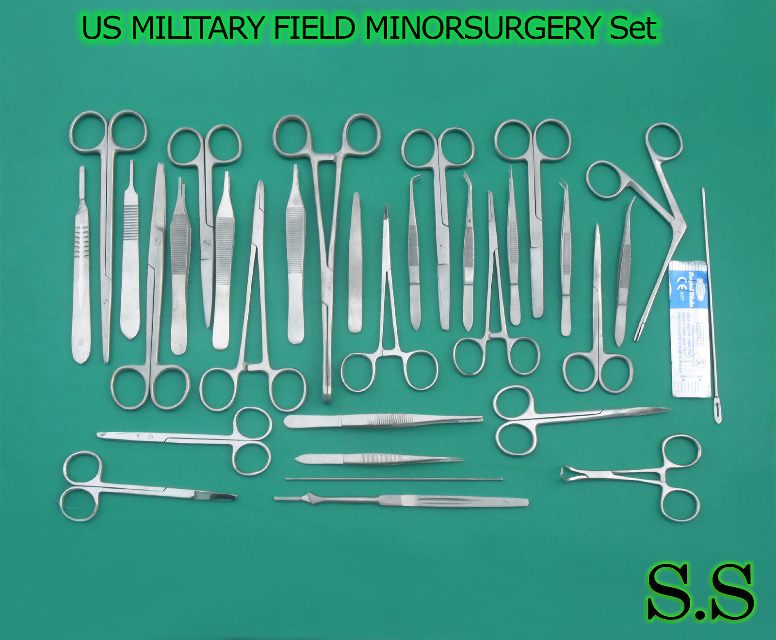112 PC US MILITARY FIELD MINORSURGERY SURGICAL VETERINARY DENTAL INSTRUMENTS KIT