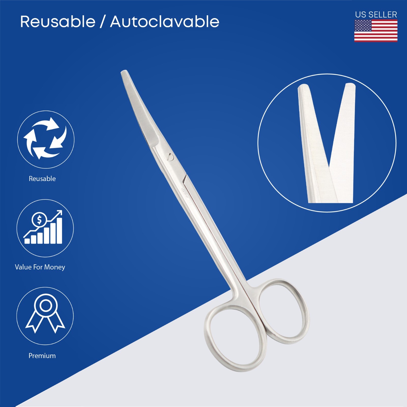 Surgical Operating Mayo Scissors Curved 17cm Premium Surgical Instruments