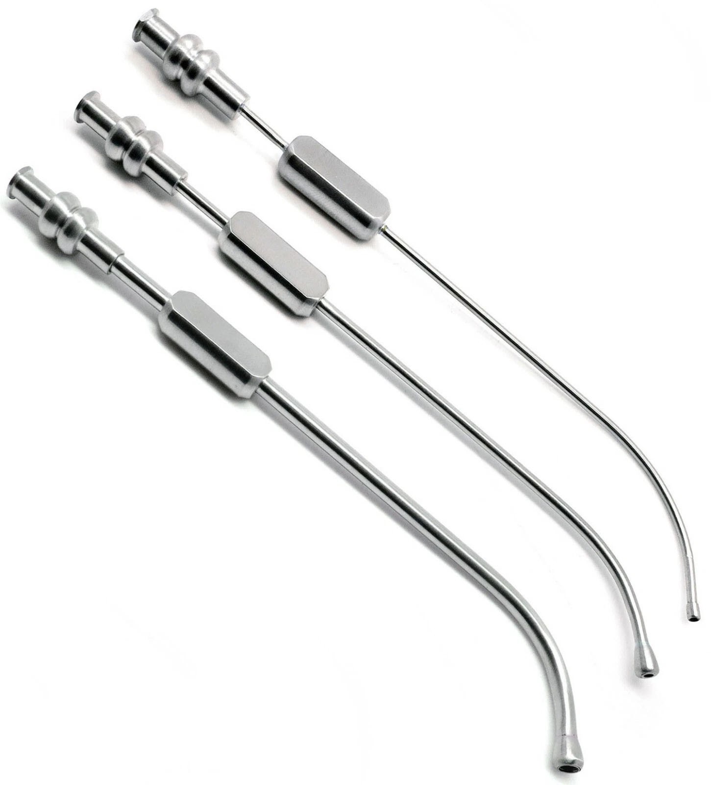 Dental Sinus Cannula Suction Tubes 2.5mm, 3mm, 4mm Surgical Instrument Set of 3