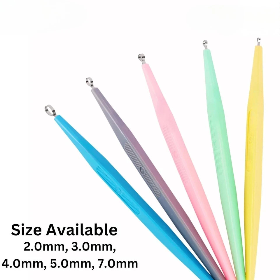 Sterile Disposable Dermal Curette 5mm Round Loop for Acne Tattoo Skin Excis 50PC